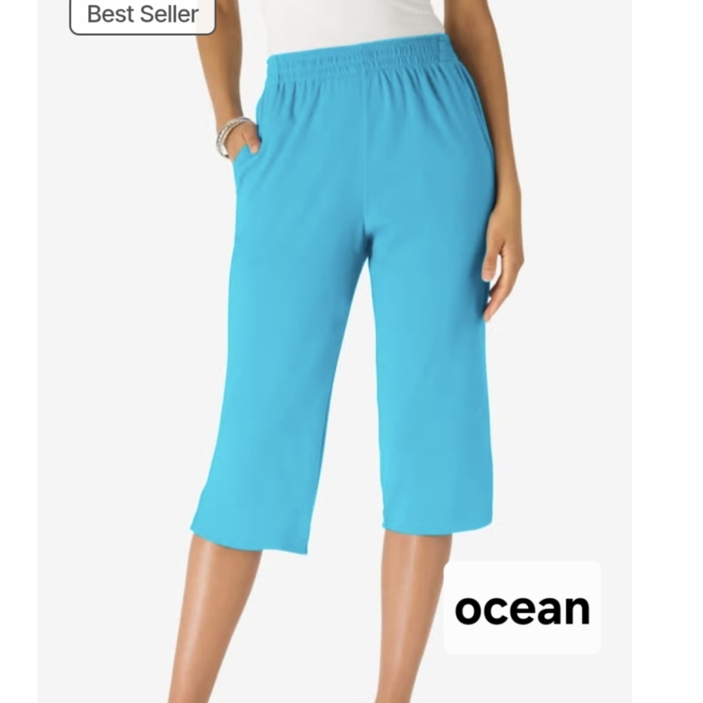2 Pairs Plus Woman Within Capri Pants Size 1x NEW - Picture 3 of 4